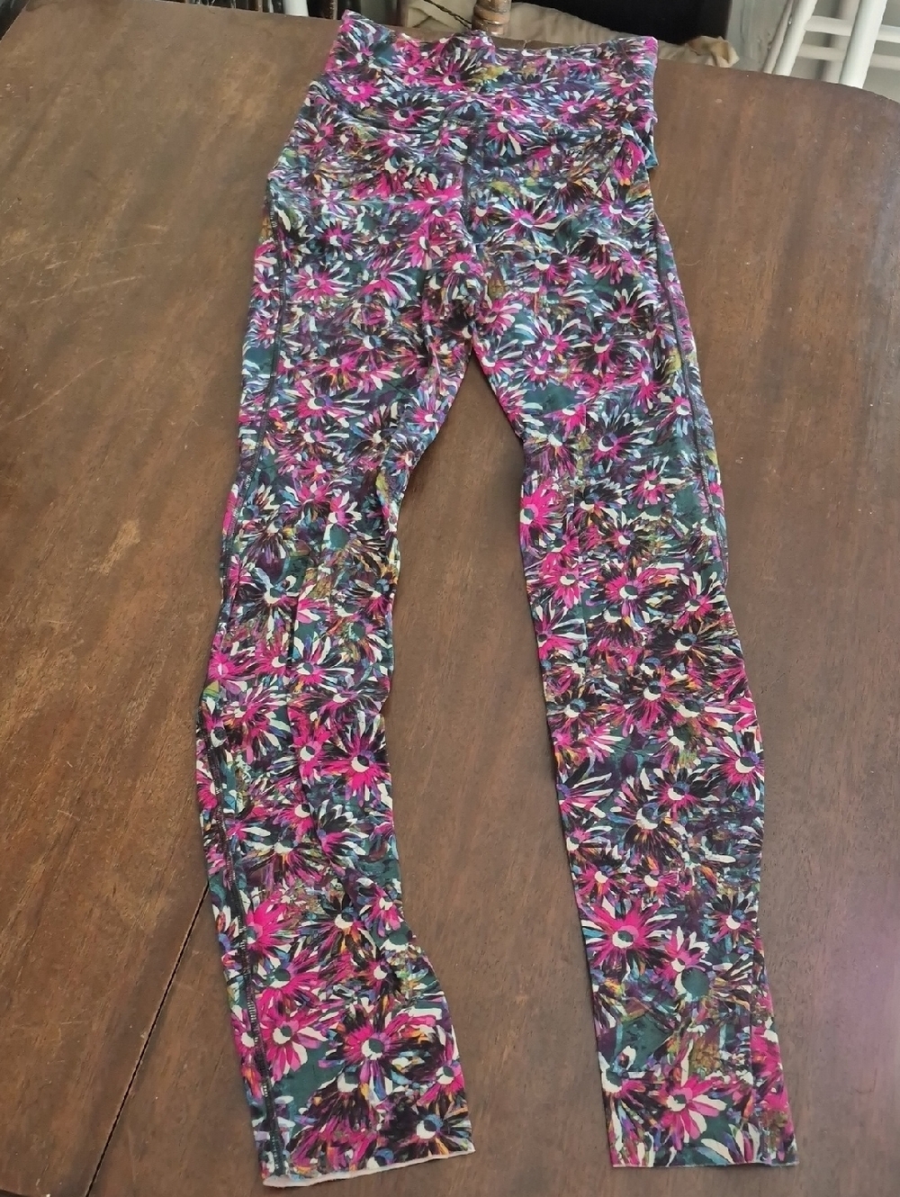 lululemon athletica Girls' Pink Multi Floral Leggings